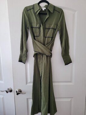 Topshop maxi green cargo dress